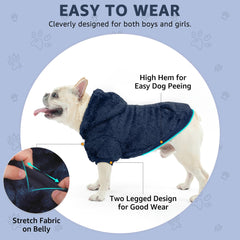 SCENEREAL fleece dog hoodie leash hole for easy outdoor walks