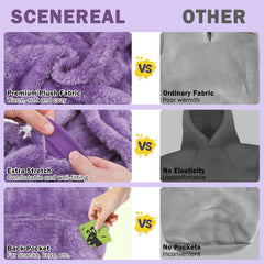 SCENEREAL fleece dog hoodie purple color for daily wear