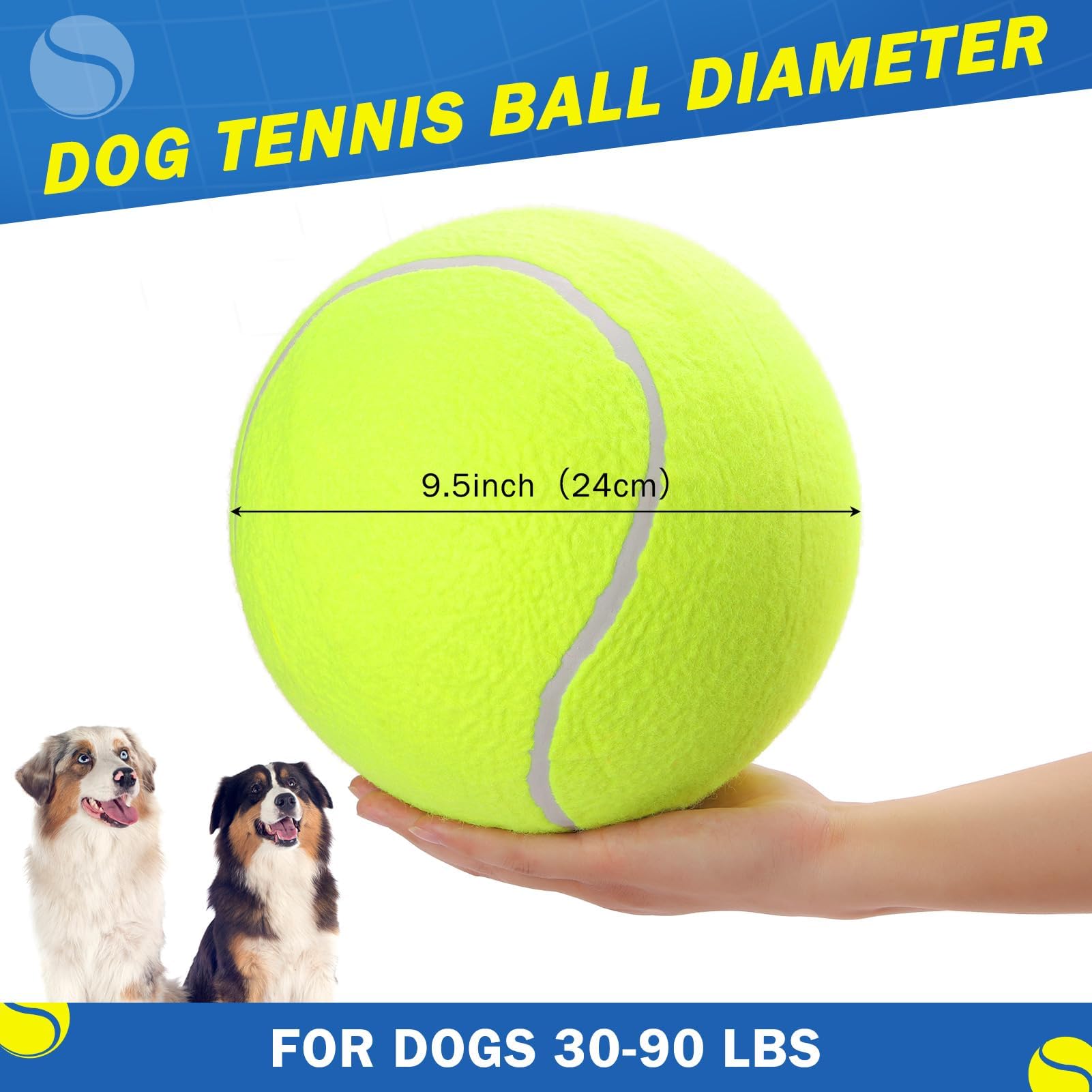 SCENEREAL giant tennis ball in action for big dogs' fetch and exercise