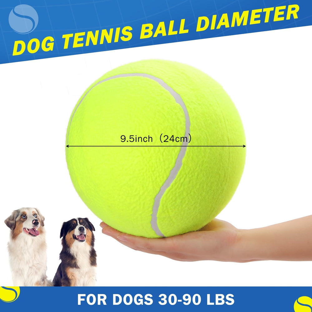 SCENEREAL giant tennis ball in action for big dogs' fetch and exercise