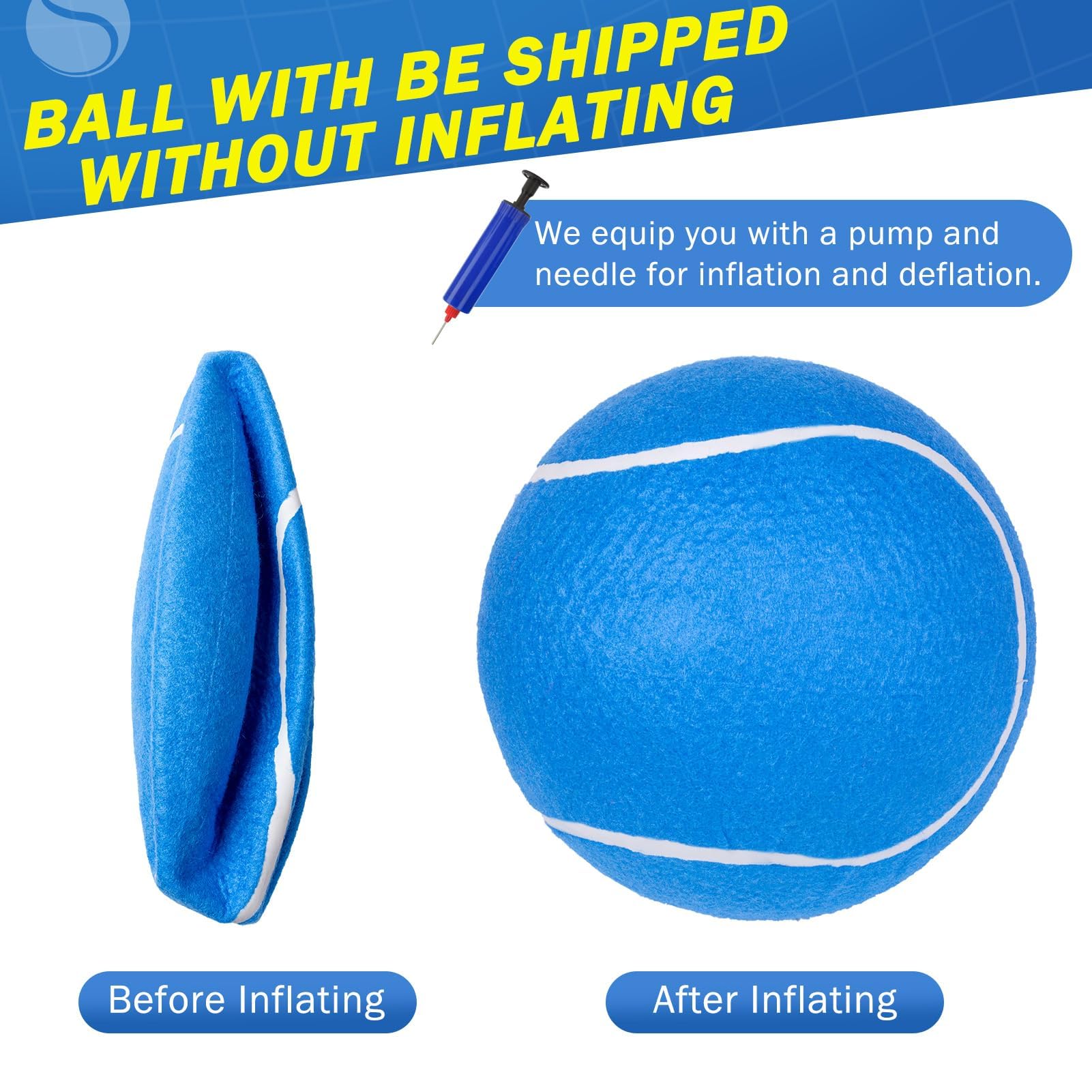 SCENEREAL giant tennis ball two-color set with pump supports quick inflation