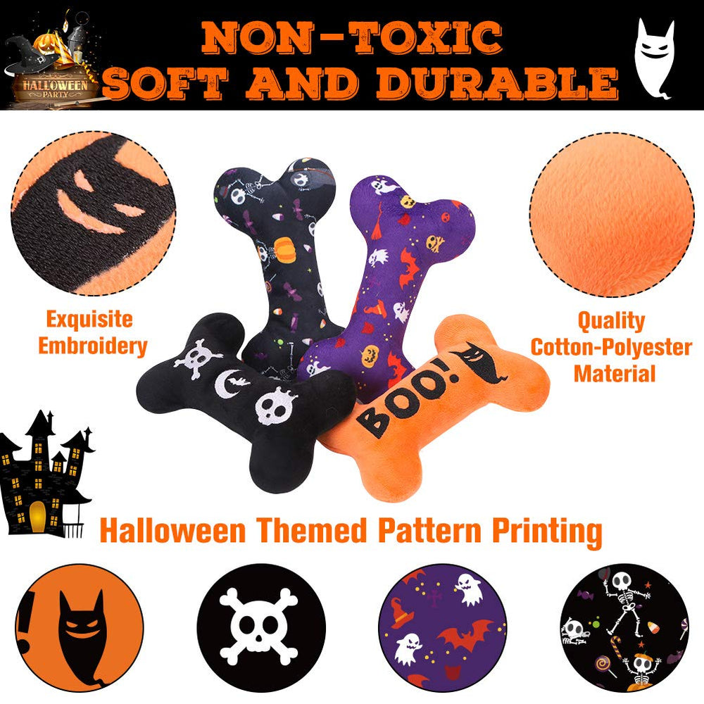 SCENEREAL Halloween ghost-print plush toy offers safe squeak-driven excitement