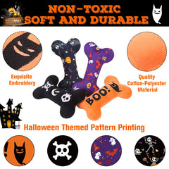 SCENEREAL Halloween ghost-print plush toy offers safe squeak-driven excitement