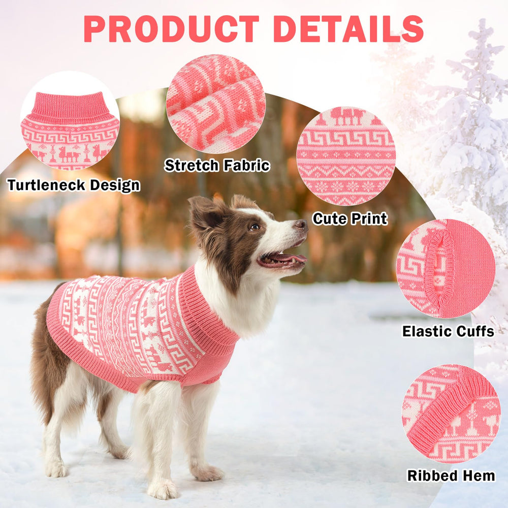 SCENEREAL knit dog coat in thick fabric provides cozy cold-weather comfort.