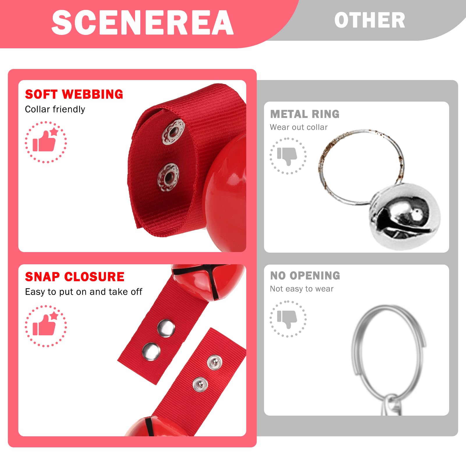 SCENEREAL large-dog-bell on collar with two sizes for larger breeds.
