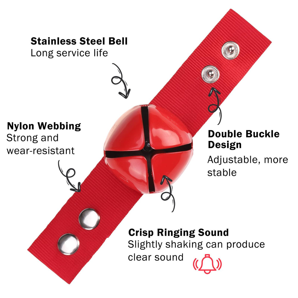 SCENEREAL metal bells close-up showing bright sound for locating pets.