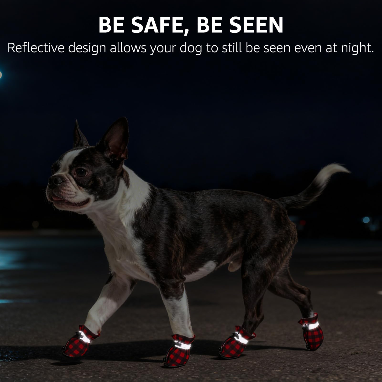 SCENEREAL reflective straps boost visibility in low light during walks.