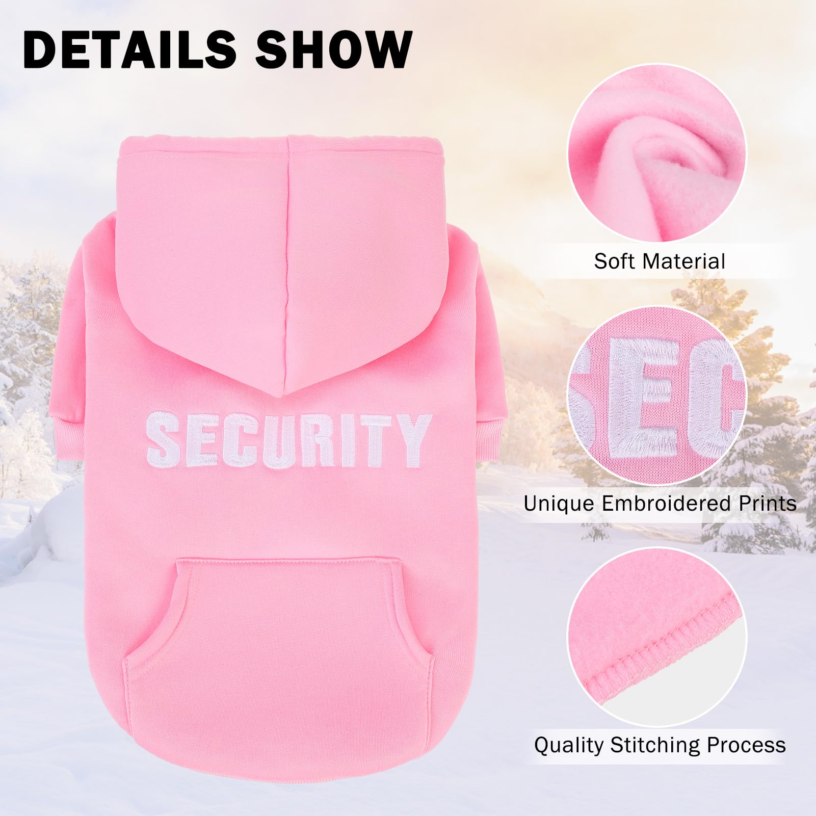 SCENEREAL Security Dog Hoodie leash-hole feature provides easy leash setup during walks.