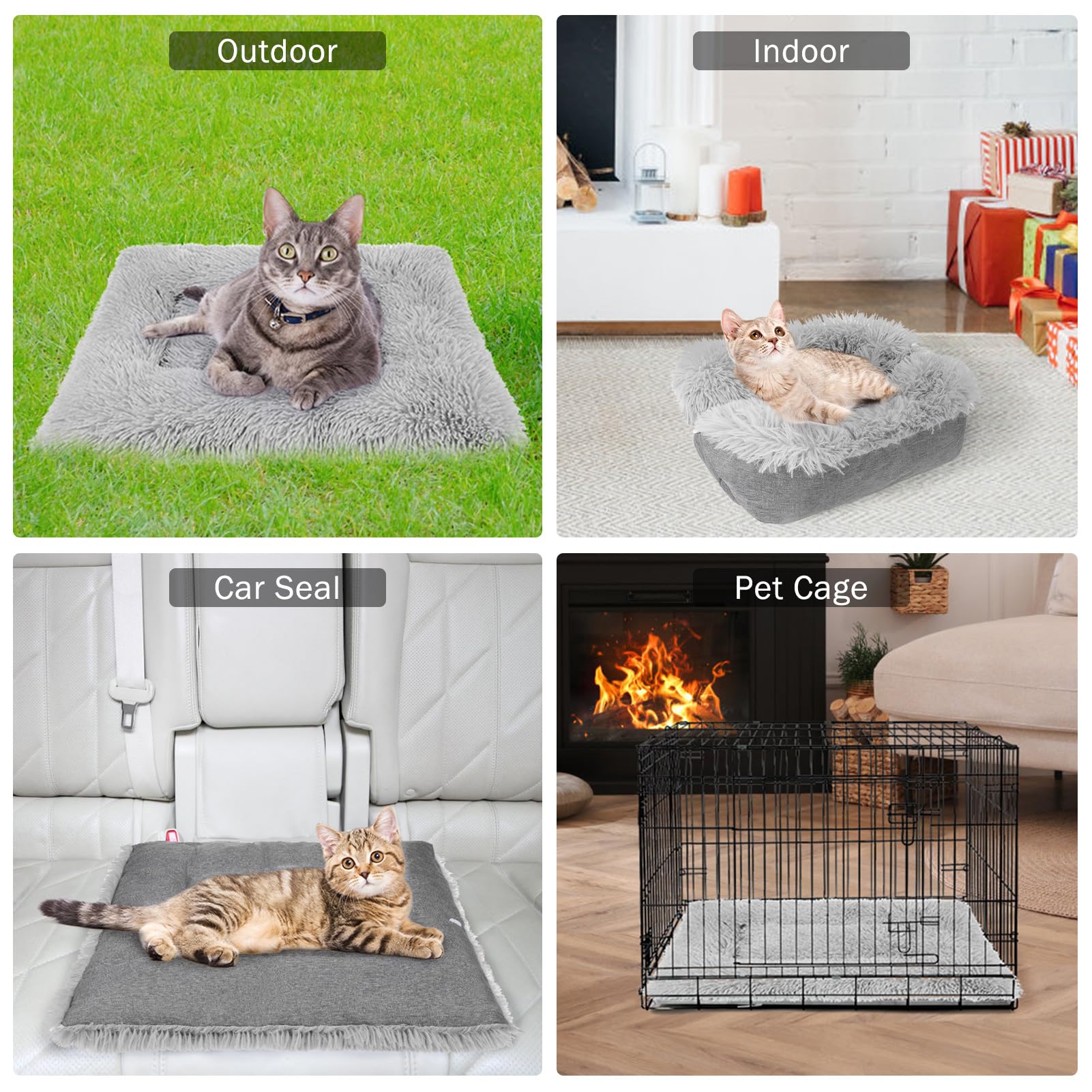 SCENEREAL self-warming cat bed oxford-fabric-side supports seasonal comfort and cool-weather versatility