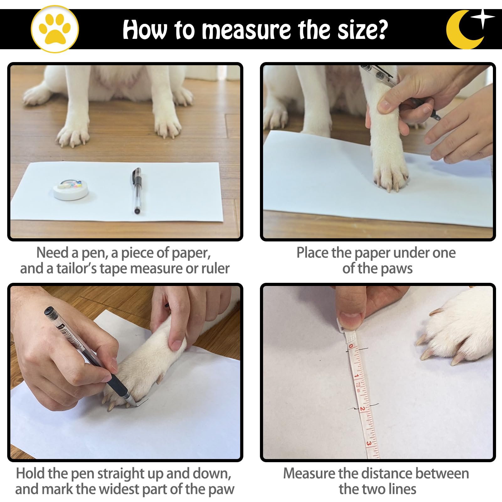 SCENEREAL size guide image helps ensure a perfect fit for your dog.