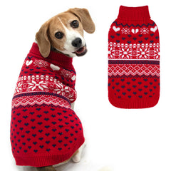 SCENEREAL suéter para perro con cuello alto rojo, ideal para paseos invernales