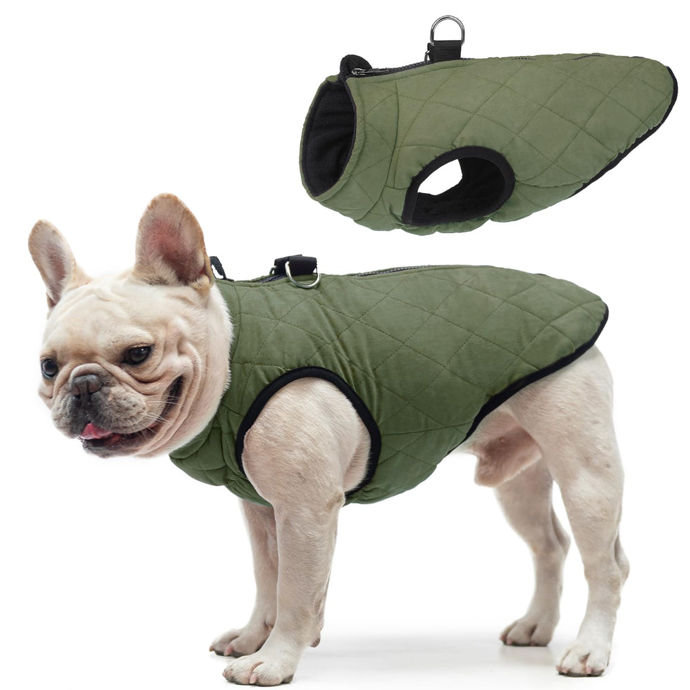 SCENEREAL winter dog vest back zipper for easy on-off during cold walks.