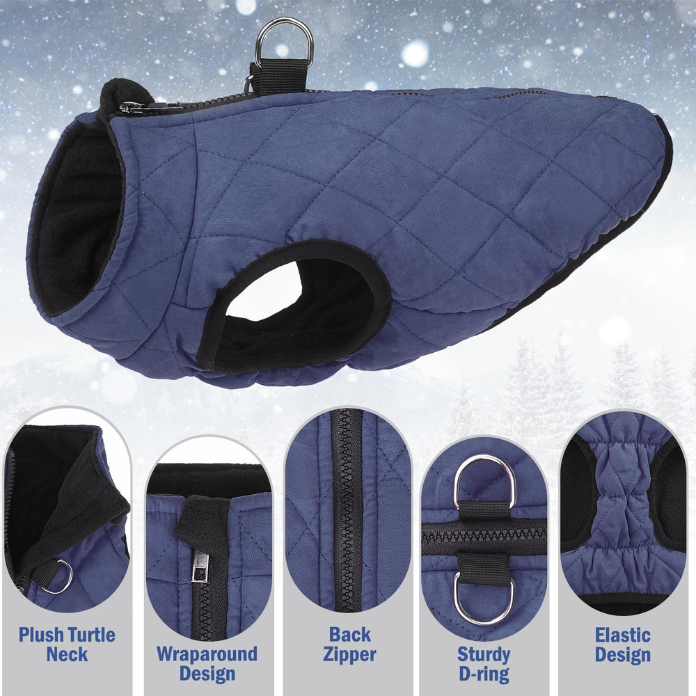 SCENEREAL Winter Dog Vest Coat inner fleece lining provides quick warmth.