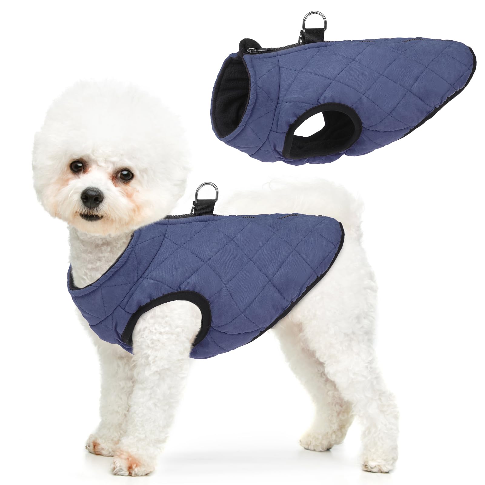SCENEREAL winter dog vest front view keeps small dogs warm during chilly walks