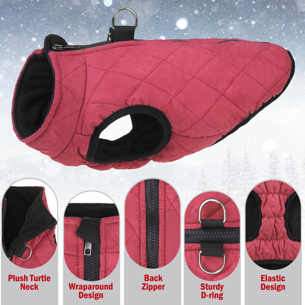 SCENEREAL Winter Dog Vest zipper detail prevents snags during wear