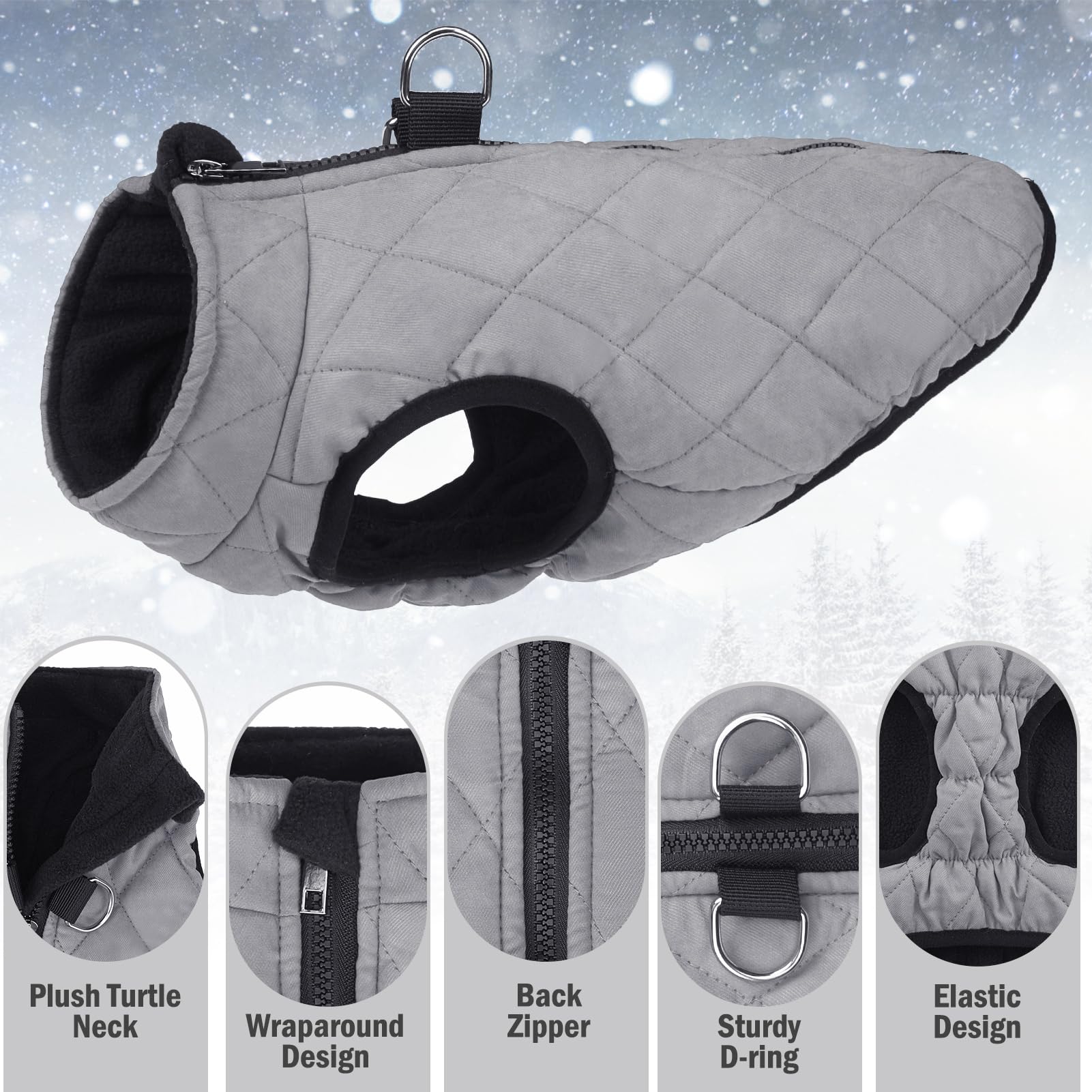 SCENEREAL winter vest zipper close-up shows smooth operation and snag-free wear.