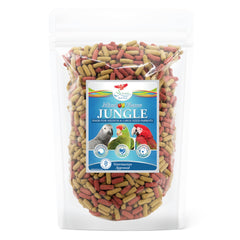 Scenic Mix Jungle parrot food apple flavor close-up boosts flavor appeal for large birds.