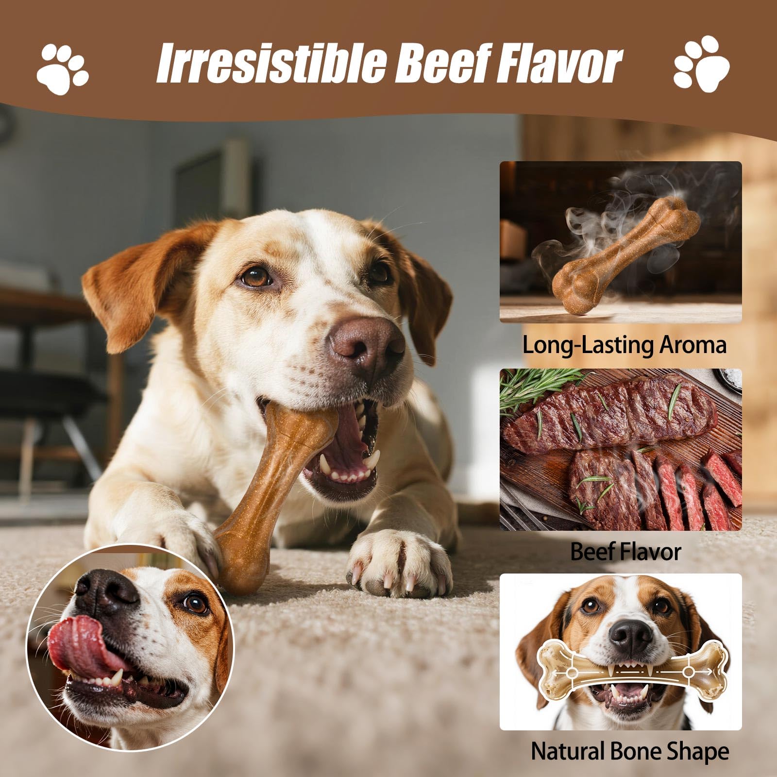 SCHITEC aggressive chewer bone-shape toy safe and satisfying for tough chewers