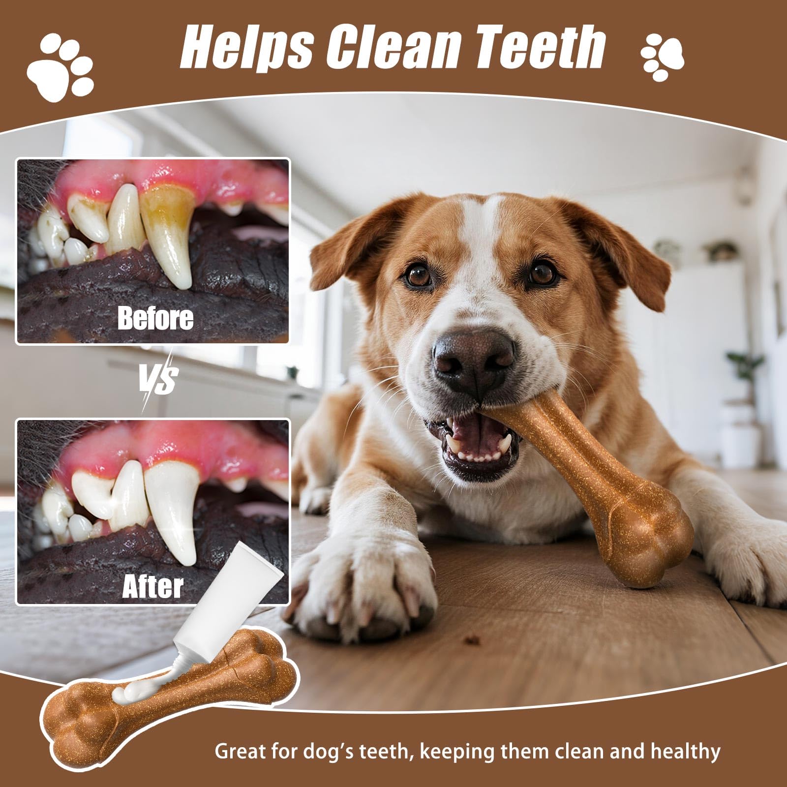 SCHITEC dog bone chew toy for-aggressive-chewers withstands strong chewers