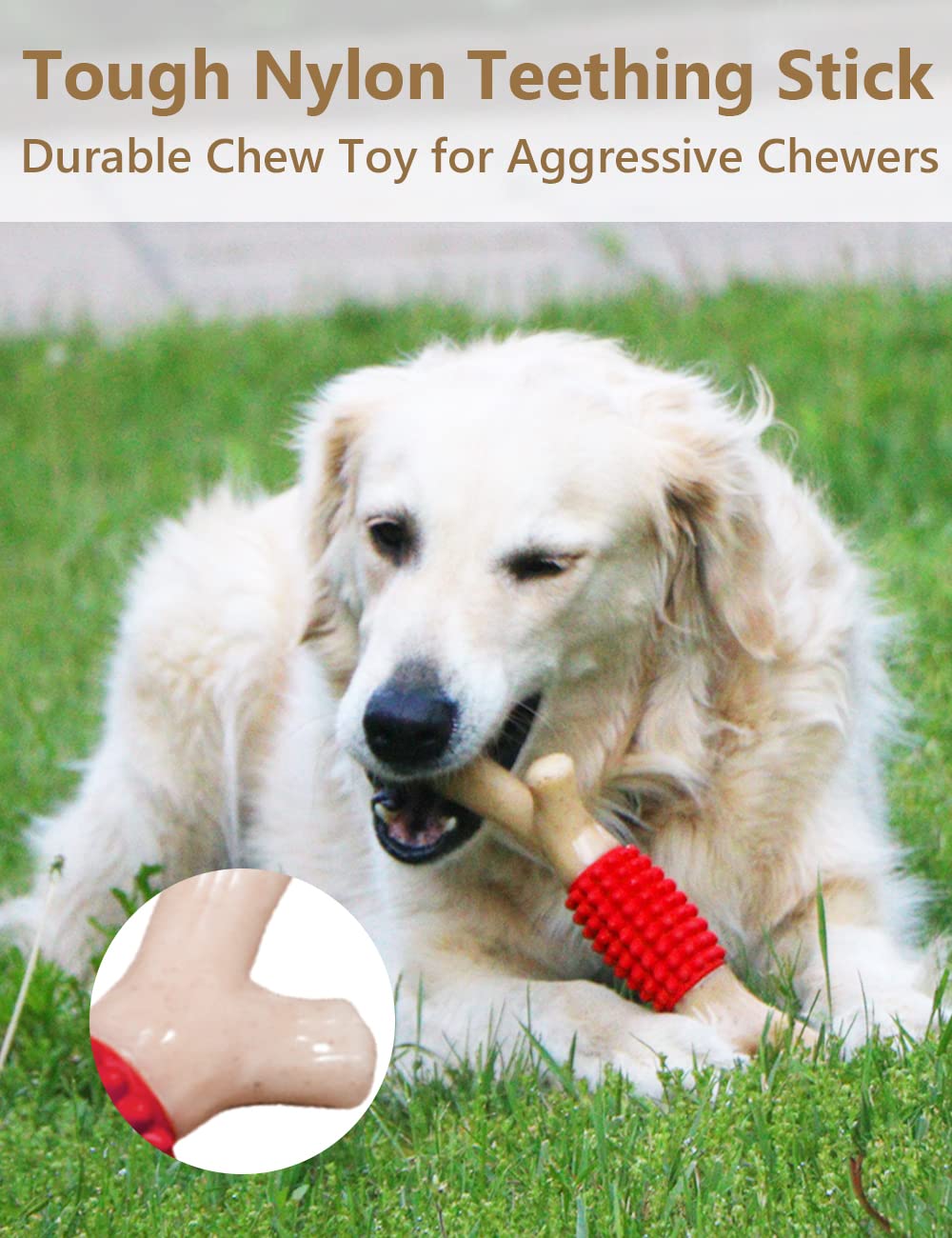 SCHITEC chew toy with teeth-cleaning rubber nubs for gums