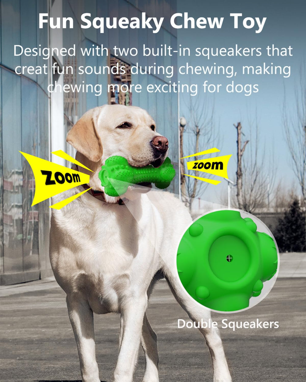 SCHITEC dog toy toothbrush groove promotes dental cleaning while chewing
