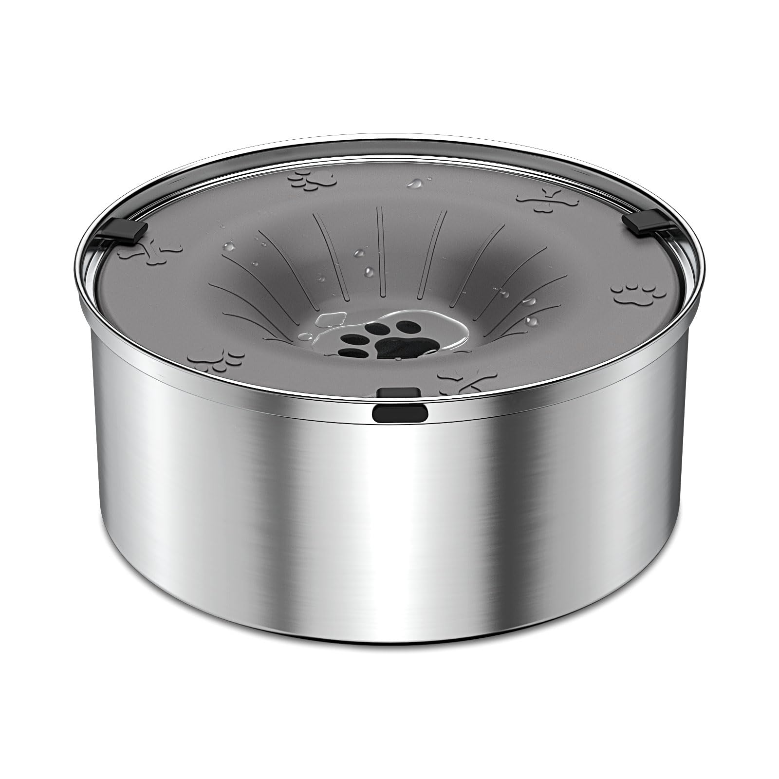 SCHITEC dog water bowl with floating disk prevents spills for cleaner floors.