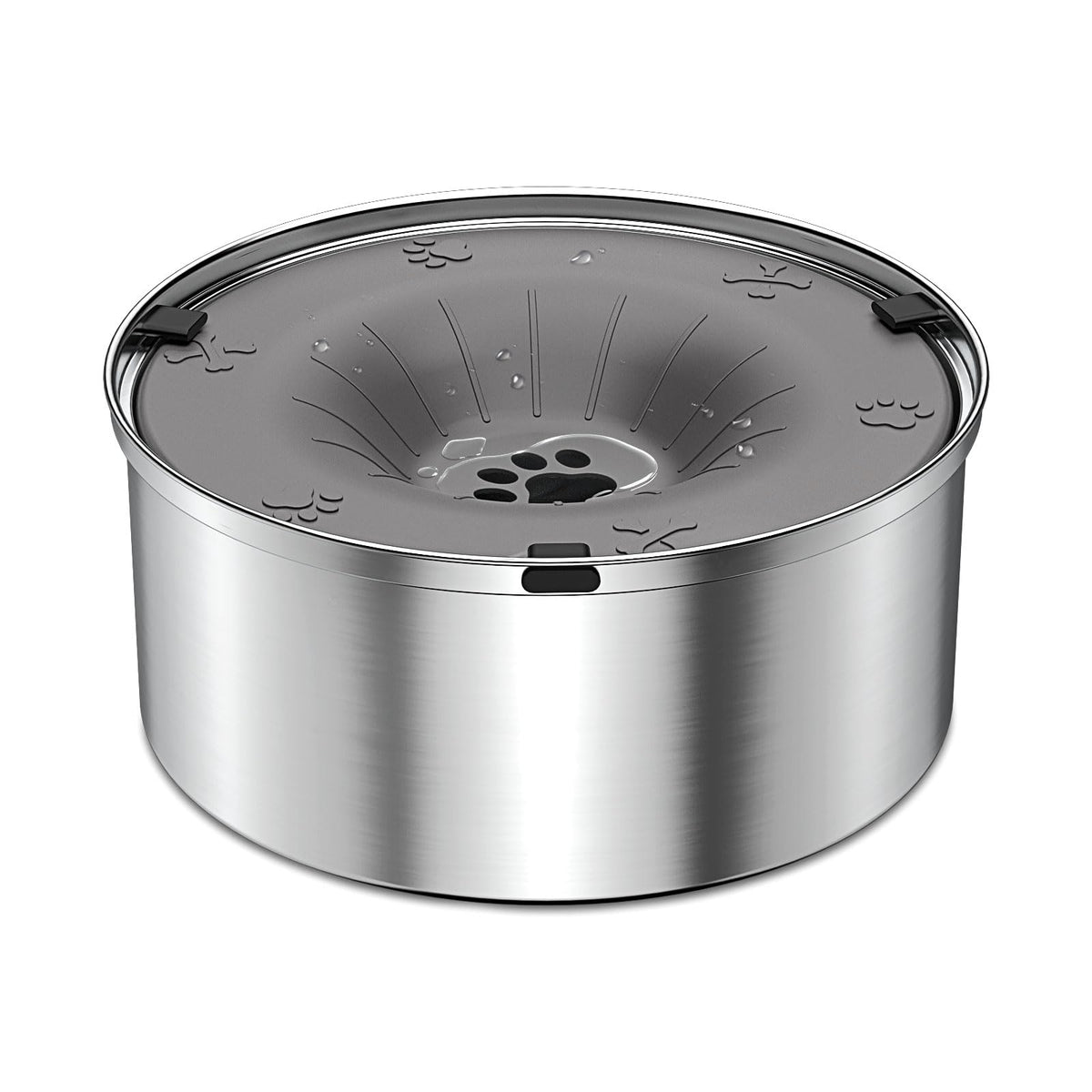 SCHITEC dog water bowl with floating disk prevents spills for cleaner floors.