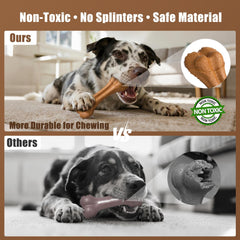 SCHITEC durable dog toy wood flour PP blend resists aggressive chewing safely