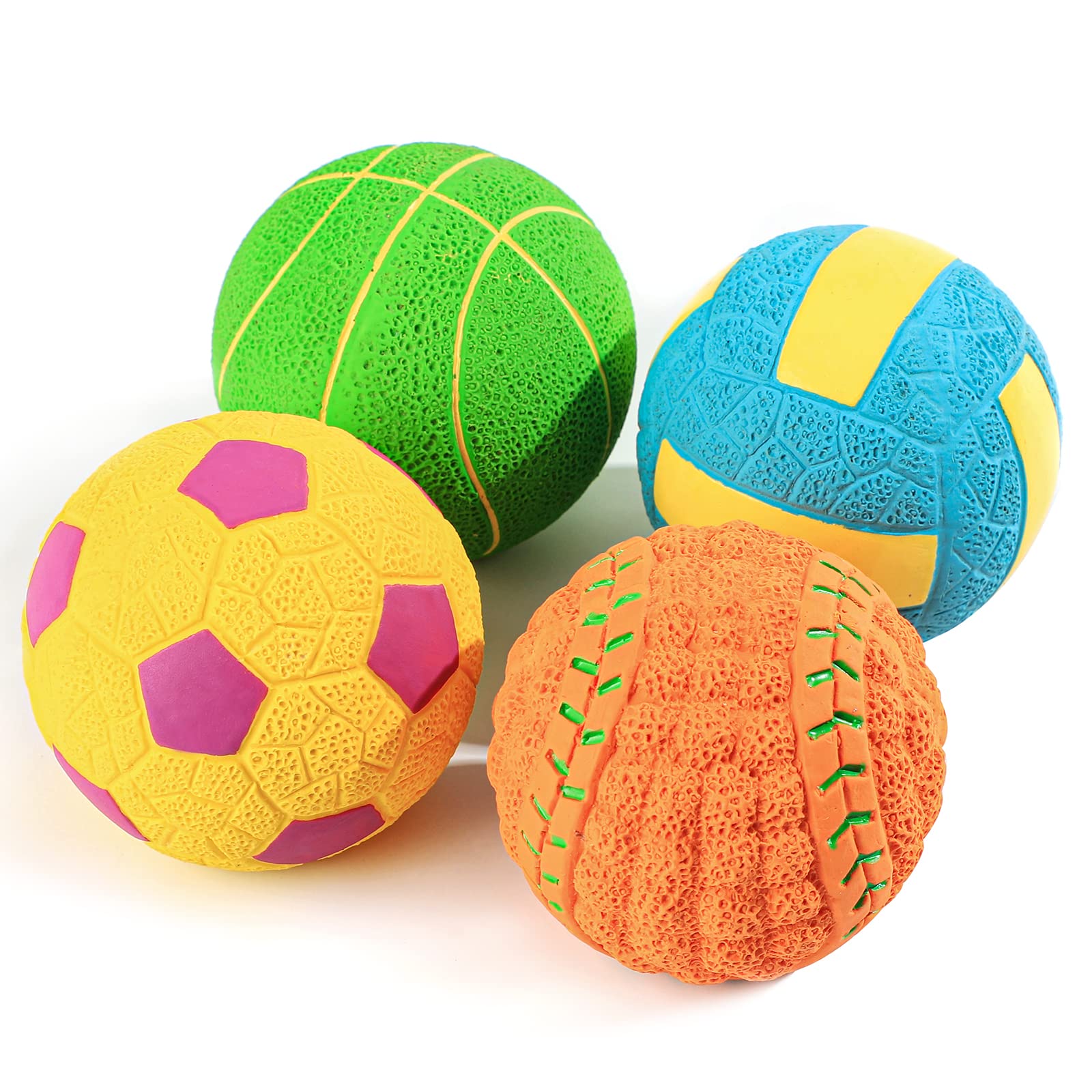 SCHITEC four-pack squeaky balls ready for interactive fetch play