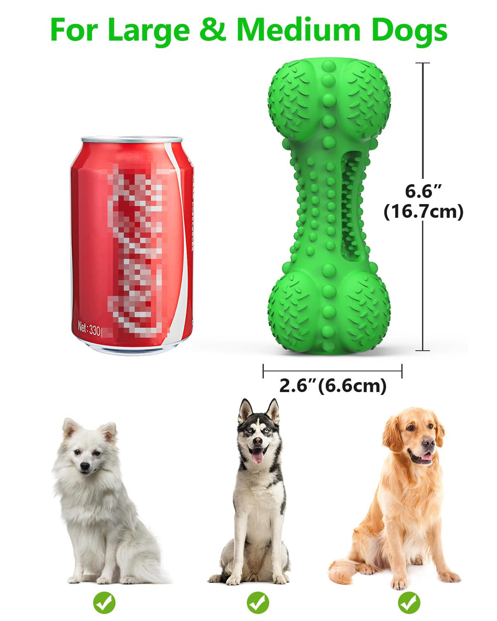 SCHITEC large-breed chew toy sized 6.6 x 2.6 inches for heavy chewers