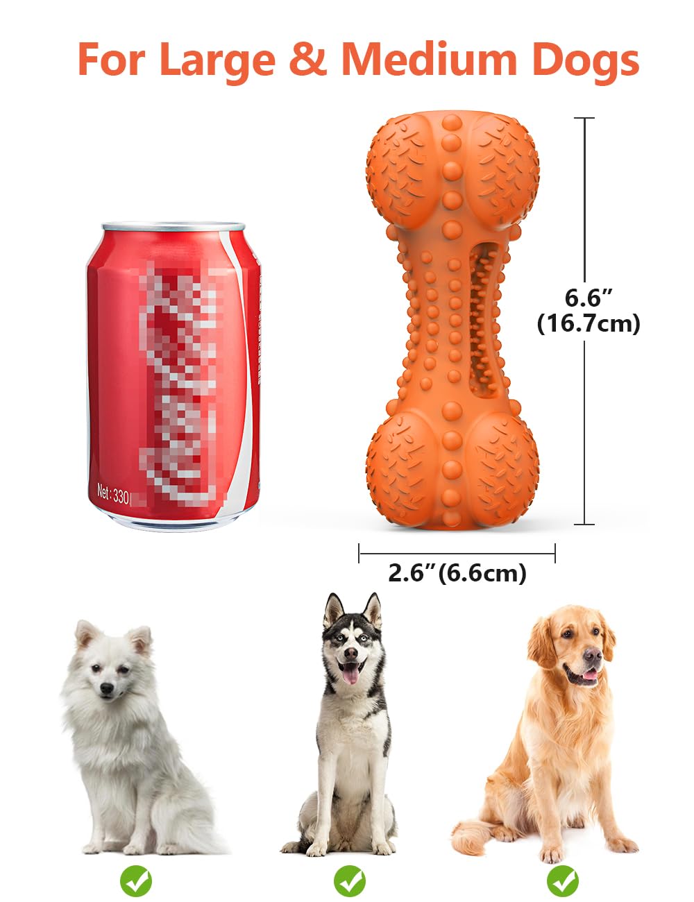 SCHITEC Large Breed Heavy Chewer 6.6 x 2.6 inch size for strong chewers.