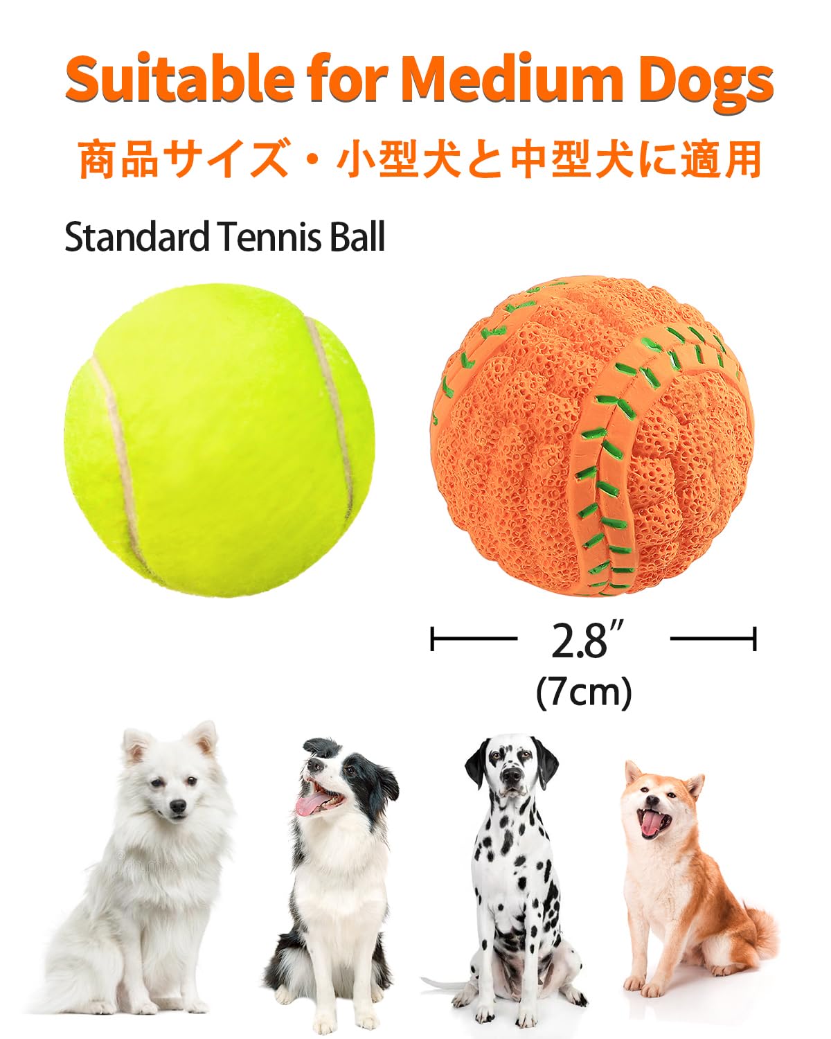 SCHITEC medium-dog-friendly ball set suitable for training and play