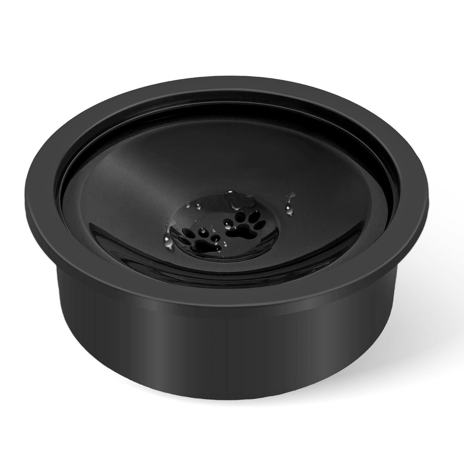 SCHITEC no-spill water bowl with floating disk keeps water tidy.