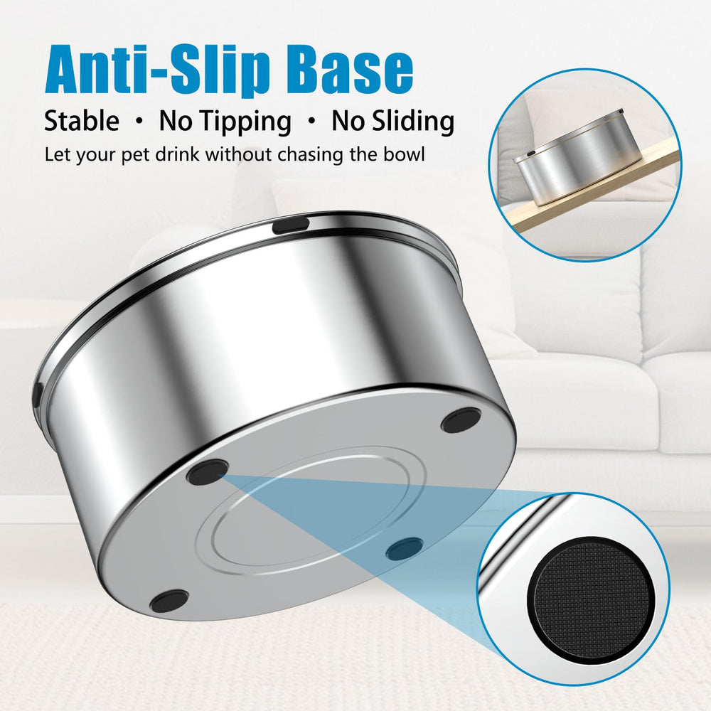SCHITEC non-slip base closeup shows stable feeding without spills.
