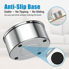 SCHITEC non-slip base closeup shows stable feeding without spills.
