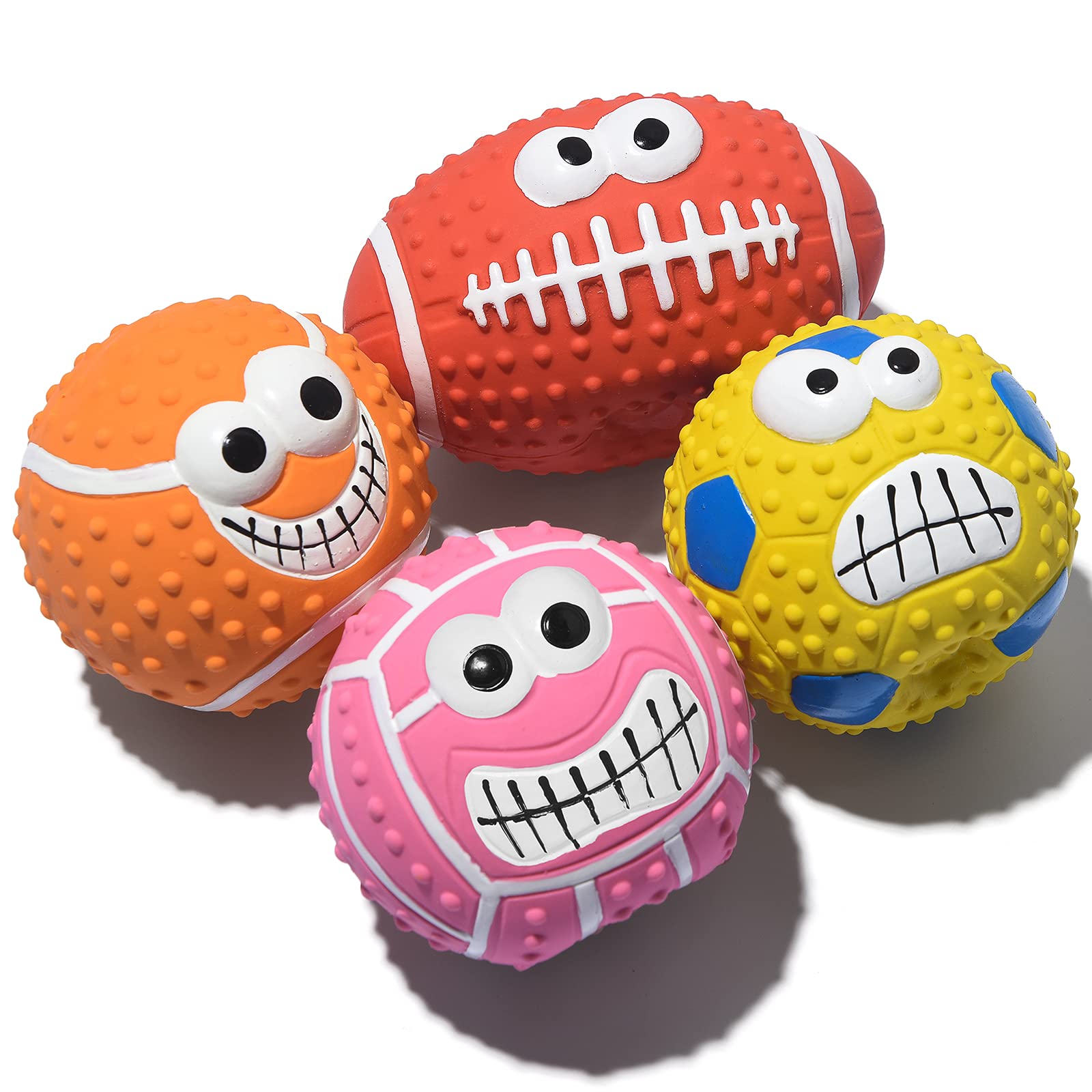 SCHITEC squeaky dog ball 4-pack invites interactive fetch sessions.