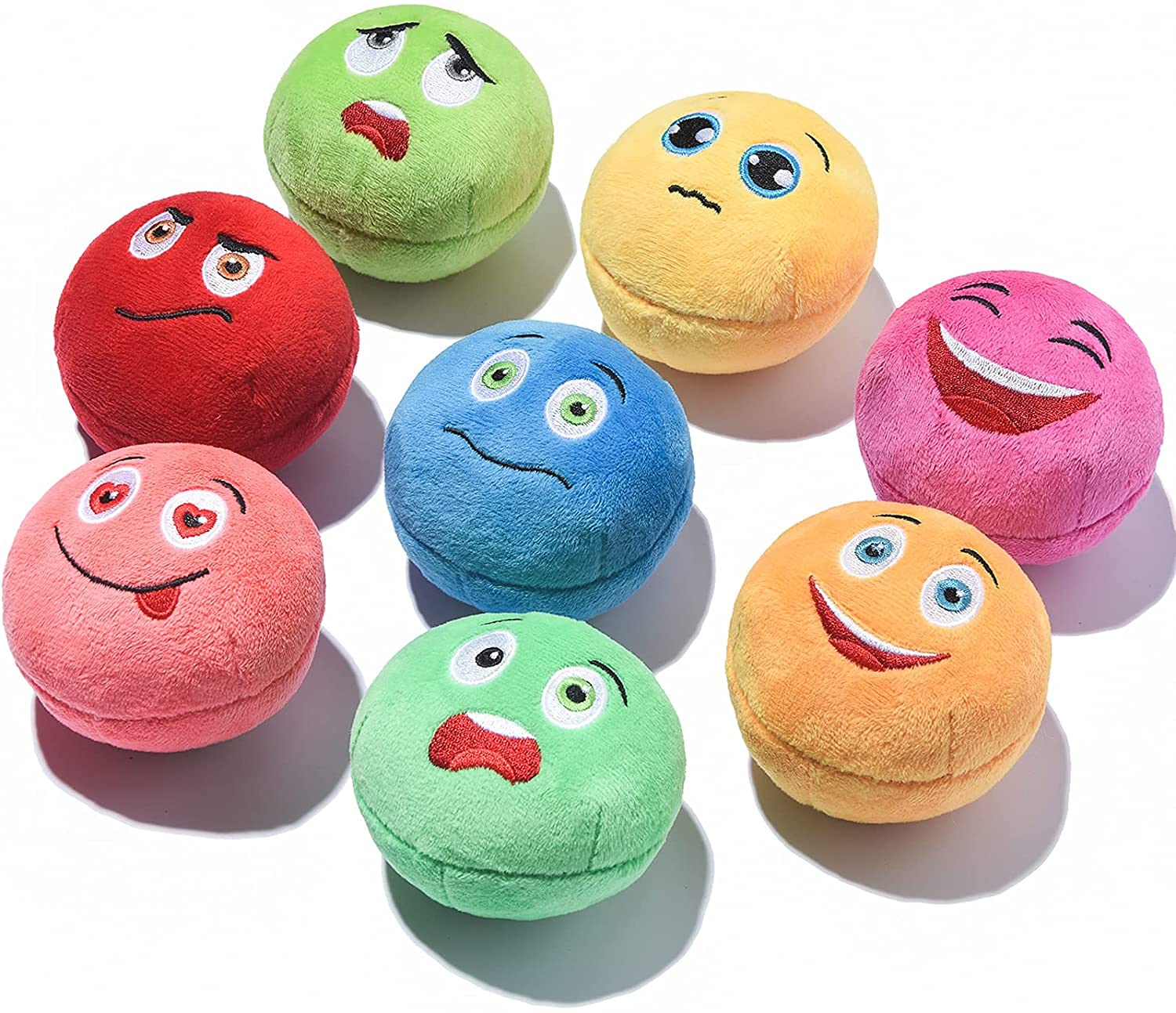 SCHITEC Squeaky Dog Toys pack - eight colorful plush balls for engaging fetch play.