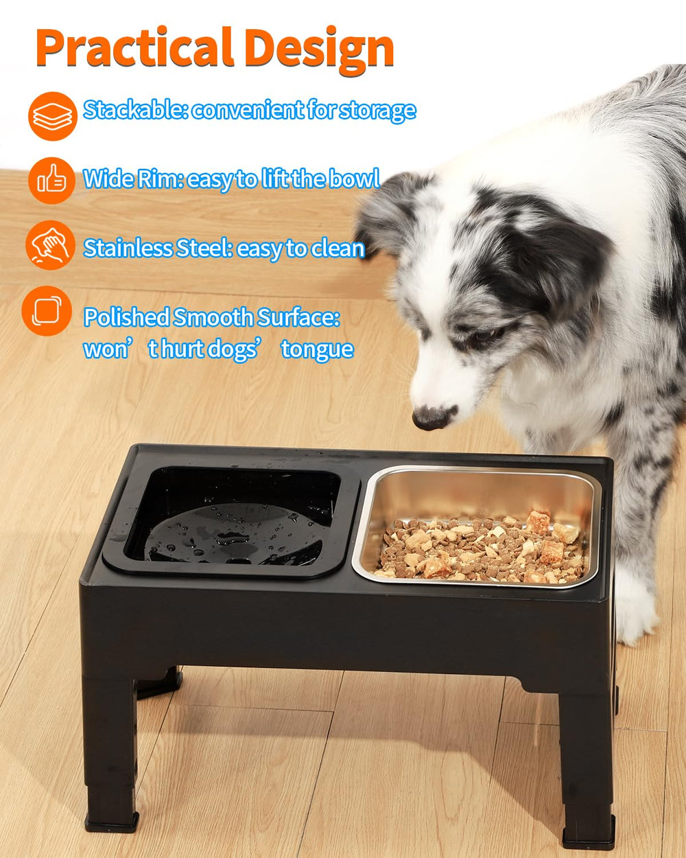 SCHITEC 1.6L bowls with rust-resistant stainless steel, ideal for busy multi-pet homes