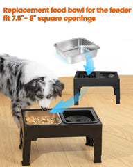 SCHITEC dog bowls 1.6L raised feeder view, fits 7.5-8 inch openings, elevated feeding
