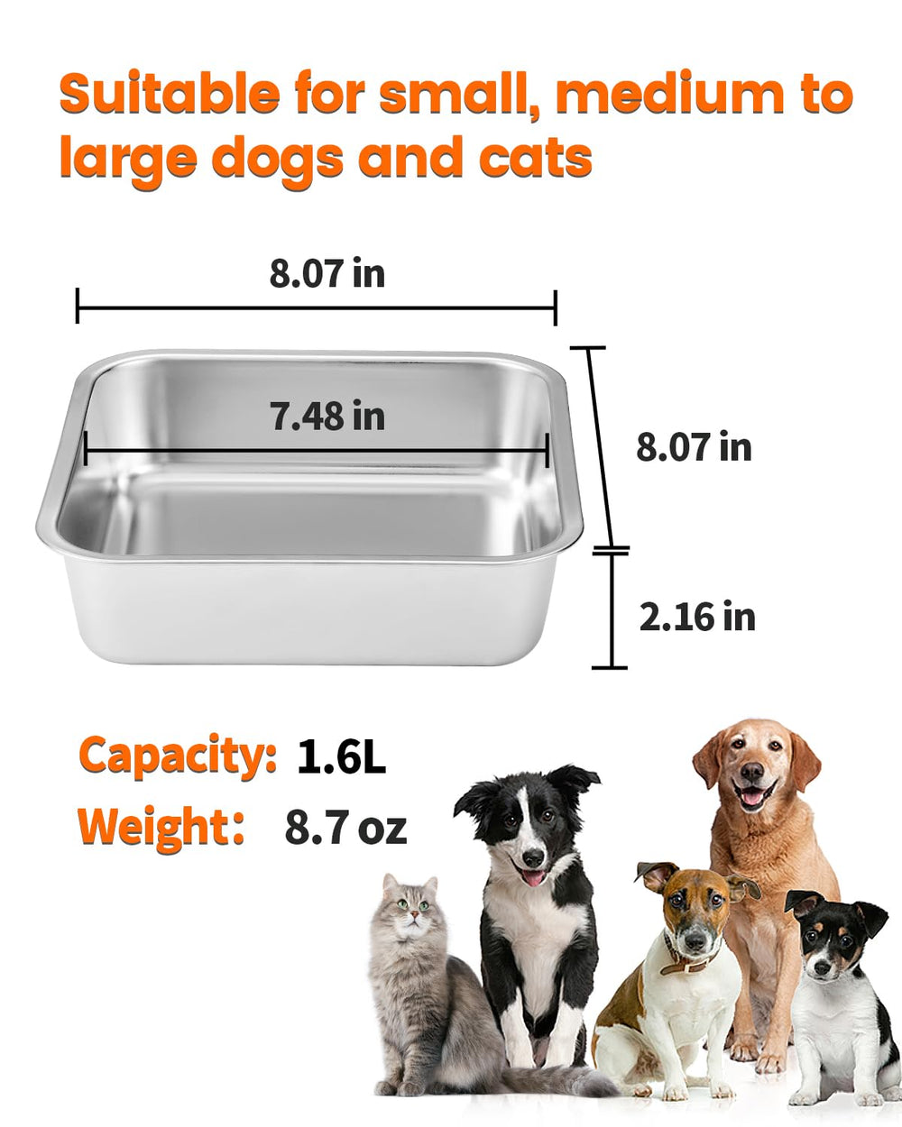 SCHITEC 2-pack, wide shallow design ideal for puppies and multiple pets