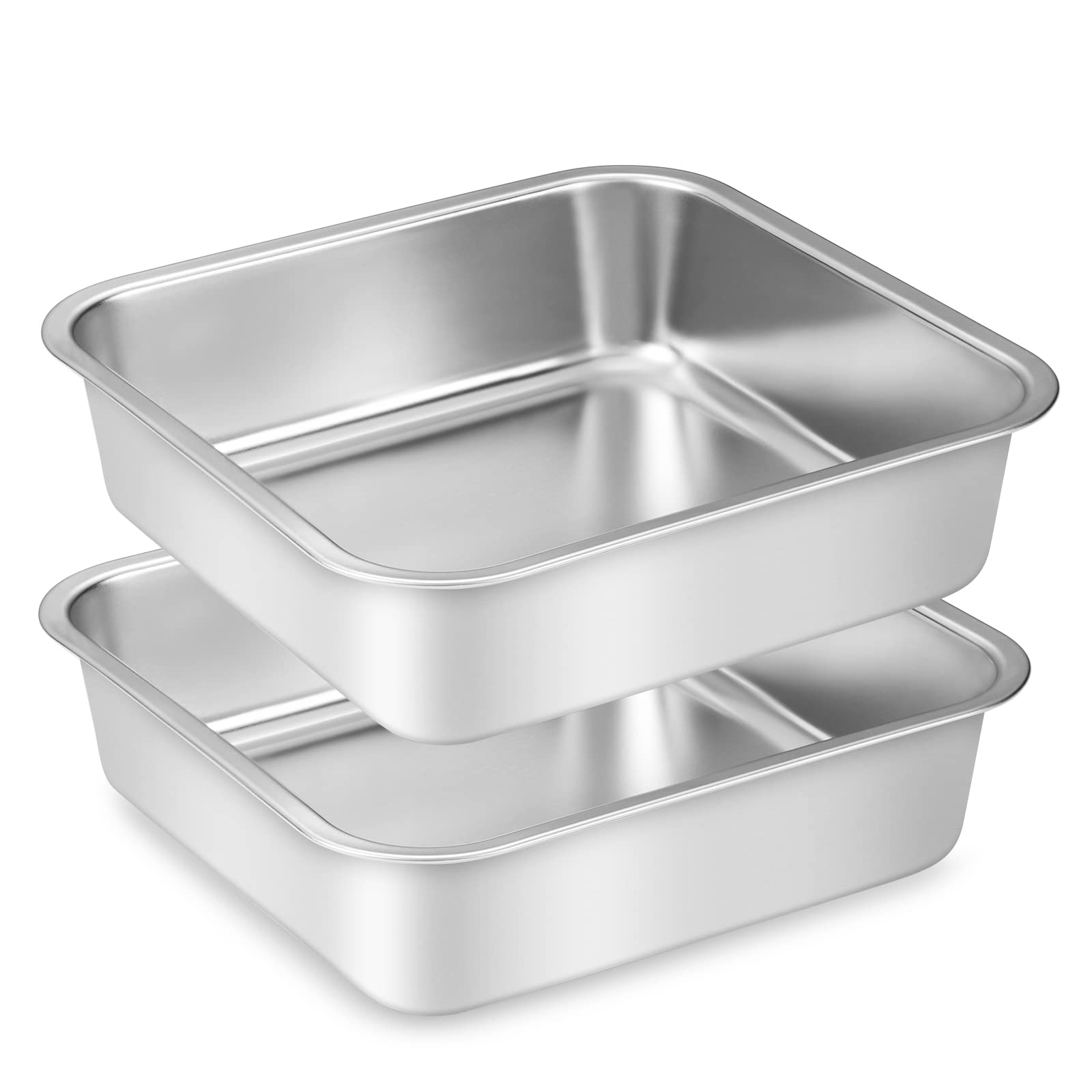 SCHITEC stainless steel dog bowls 2-pack side view, durable and easy to clean for pets