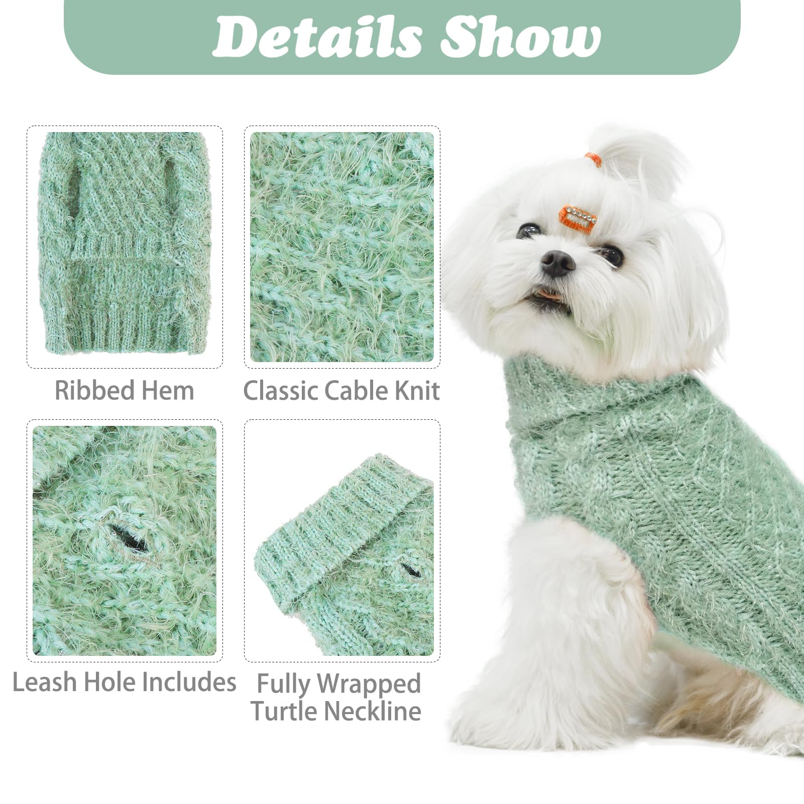 SCIROKKO small dog sweater wind-wrap fabric showcases protective layer for chilly days.