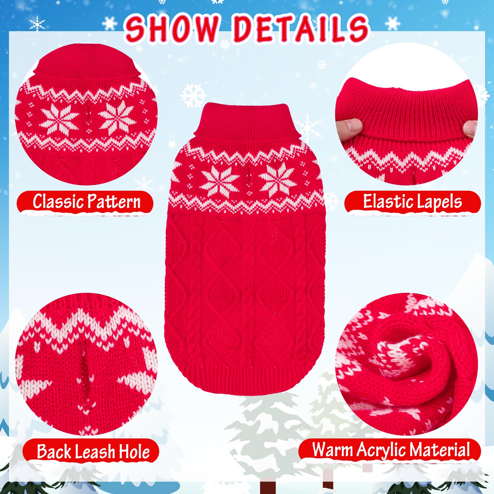 SCIROKKO warm winter dog sweater back view suggests snug coverage outdoors.