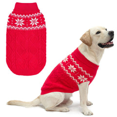 SCIROKKO warm winter dog sweater front view keeps dogs cozy on cold walks.