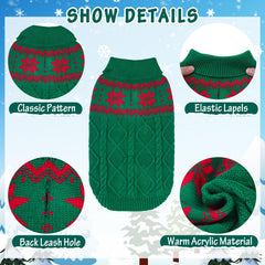 SCIROKKO Warm Winter Dog Sweater size detail highlights measurements for proper fit