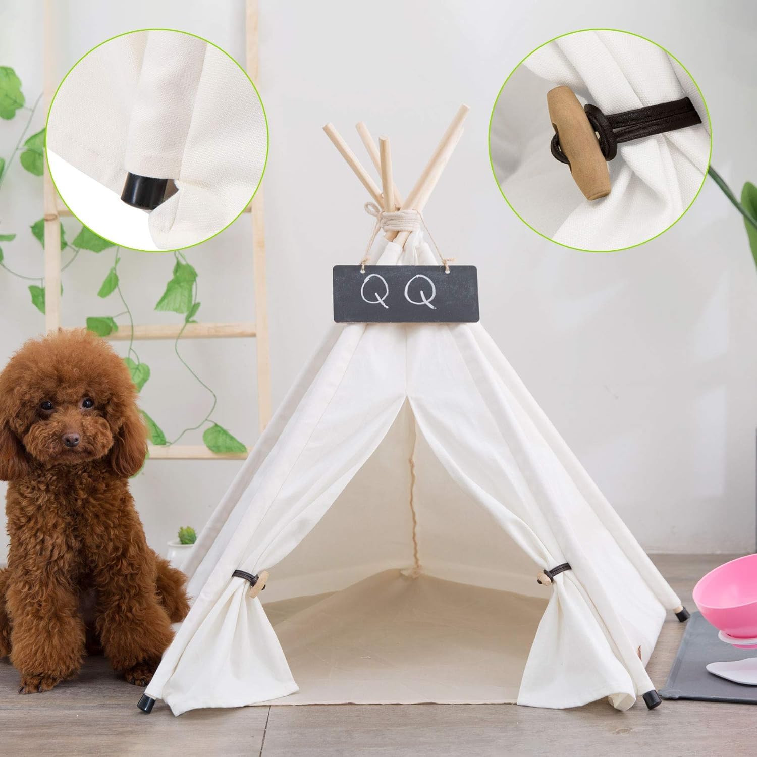 scnbom pet teepee cotton canvas material breathable safe space