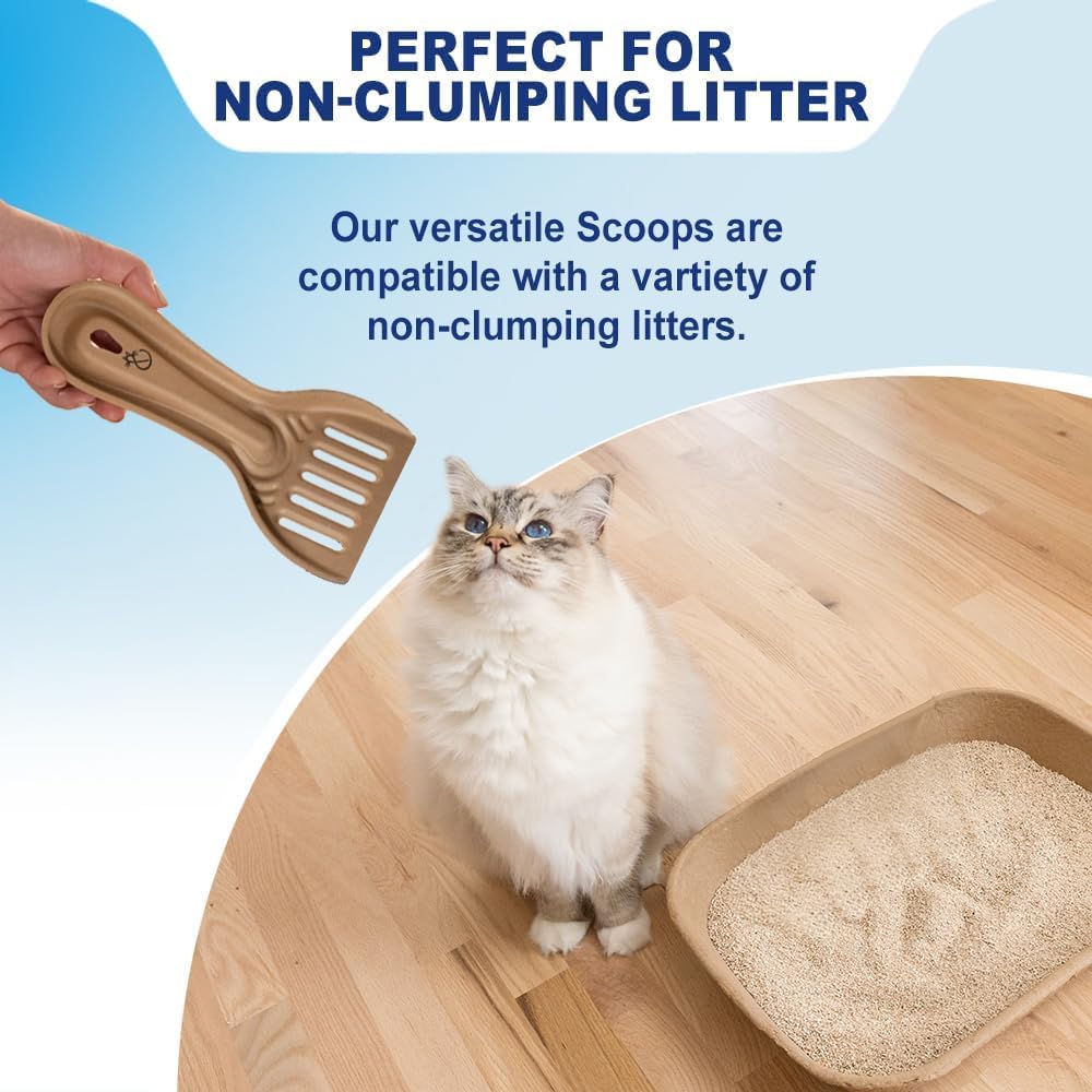 Scooples travel kit with cat and rabbit scoops for on-the-go litter cleaning.
