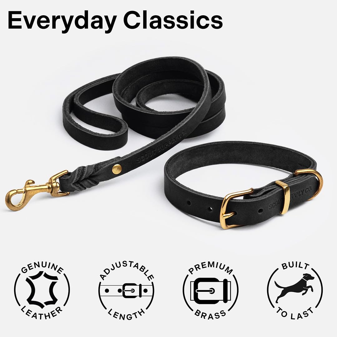 Scout Supply Co. Leather Collar black-color focuses on timeless style for any occasion.