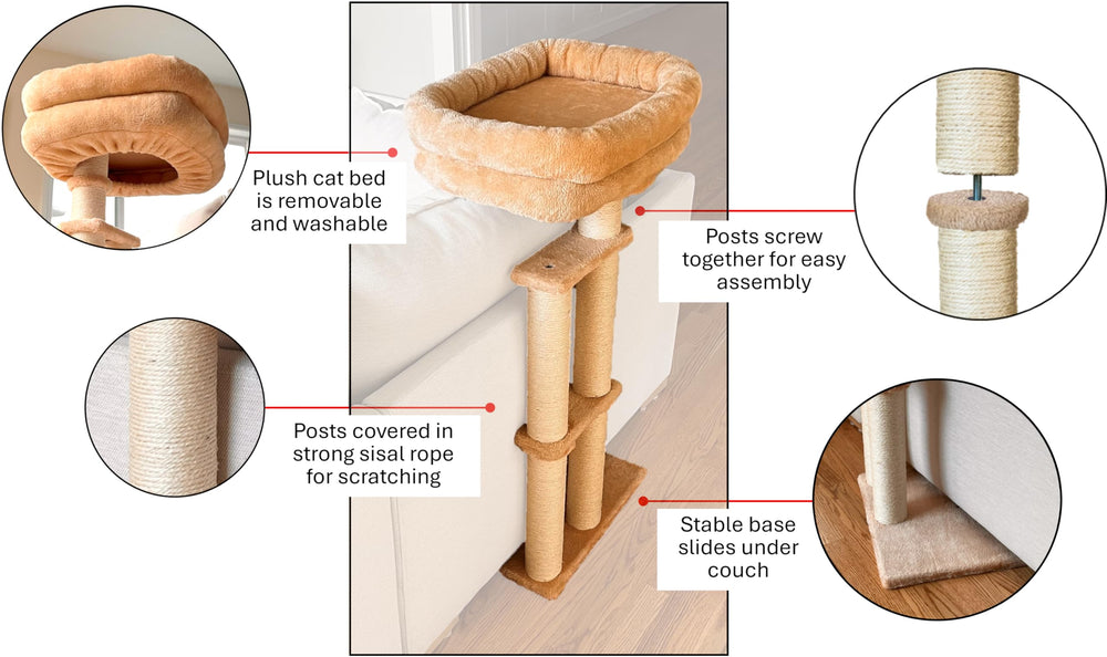 SCPW24 cushion protector cat bed height-adjustment mechanism in use