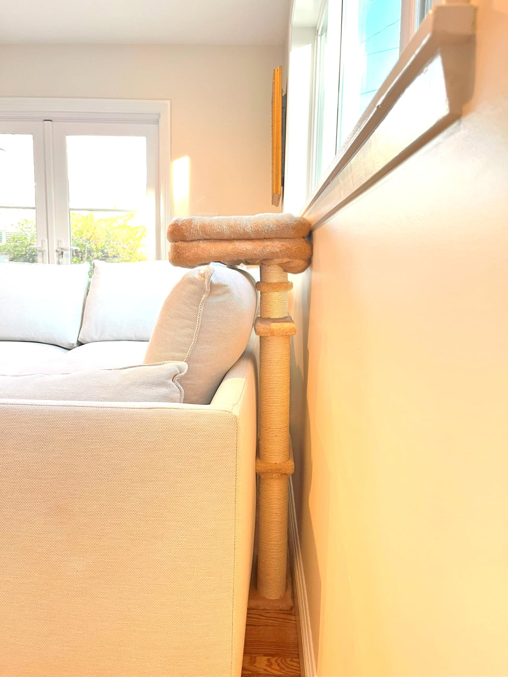 SCPW24 cushion protector cat bed soft plush bed close-up with removable cover